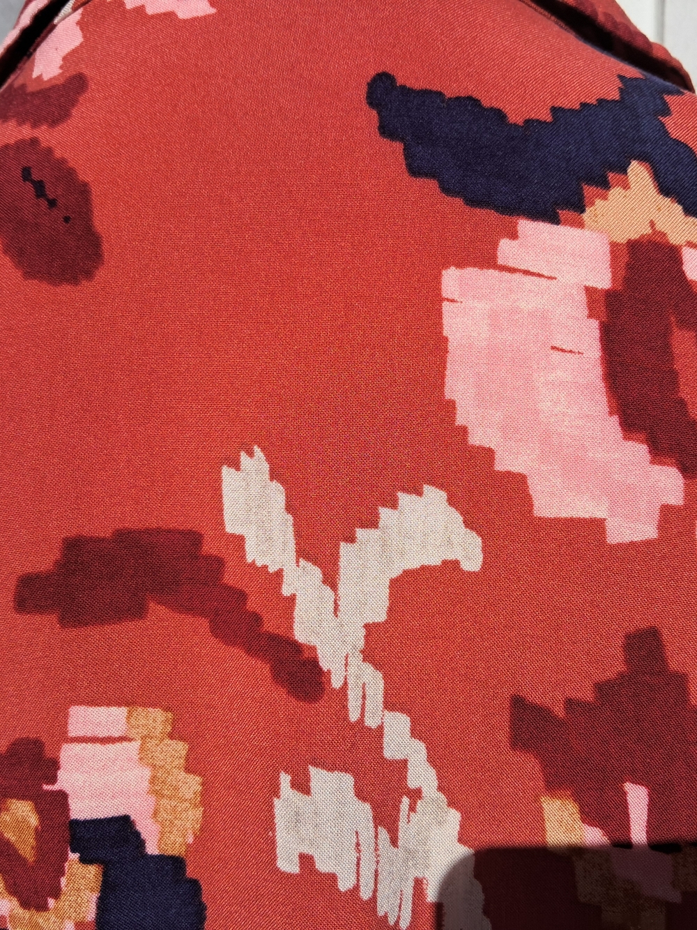 Canyon Retreat L Button-Front Shirt Coral Rust Pink EUC - Picture 9 of 12